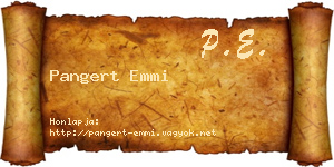 Pangert Emmi névjegykártya